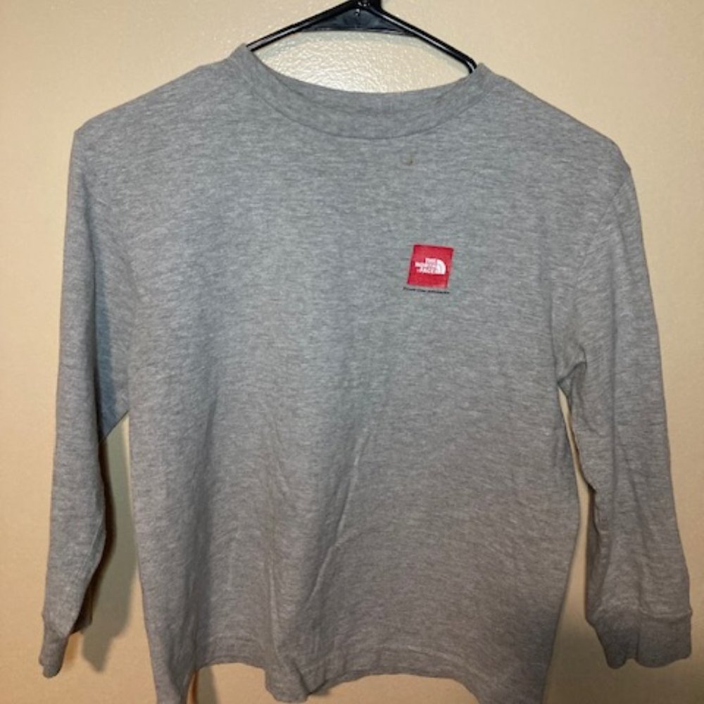 North Face Long Sleeve; Size: Small; Color: Grey, Red